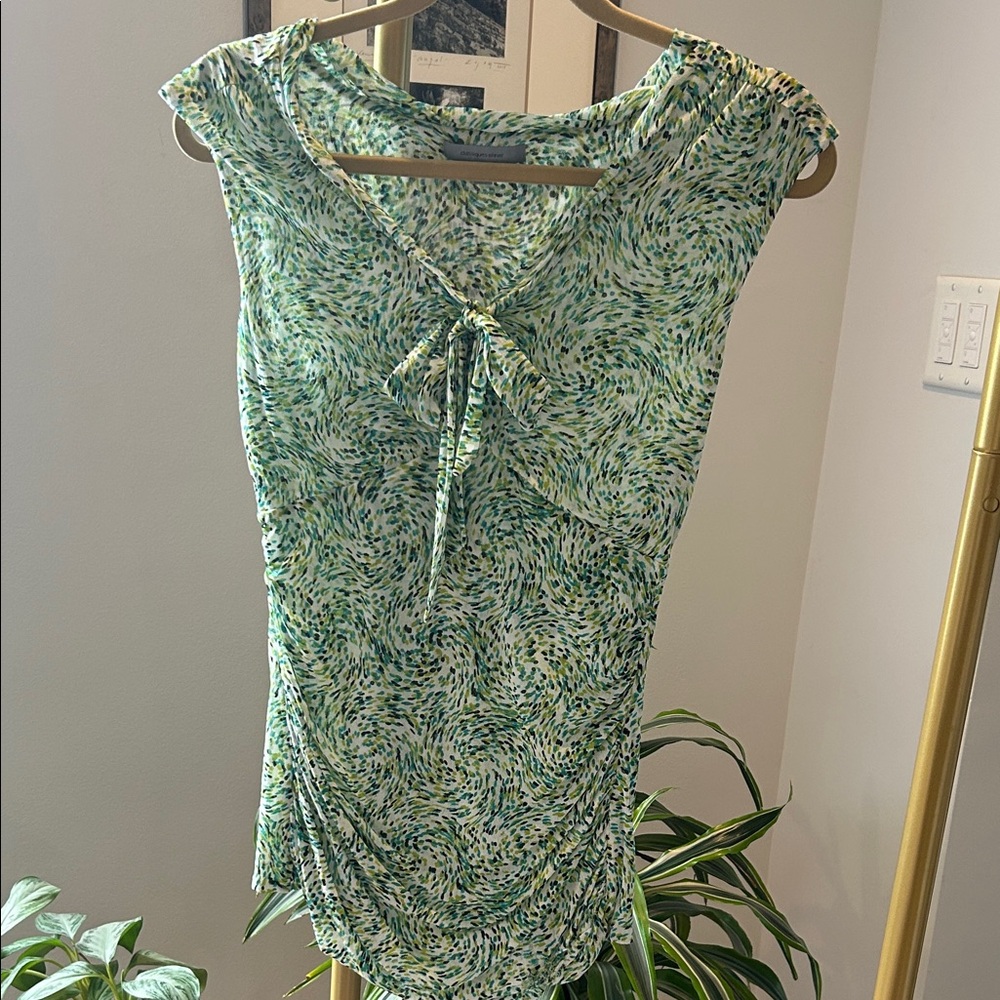 Classiques Entier Green Tie-Neck Sleeveless Dress